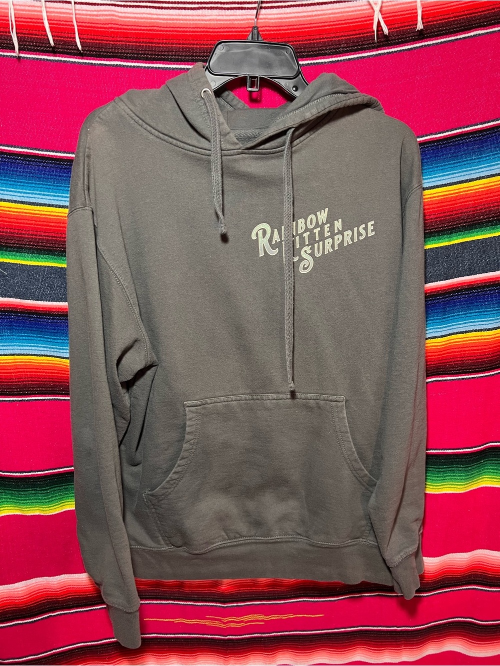 Rainbow Kitten Surprise Hoodie Gray Size Medium
